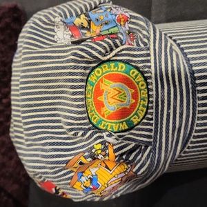 Vintage 90s 2000s Disney Railroad Hat. Ajustible Strap. Denim